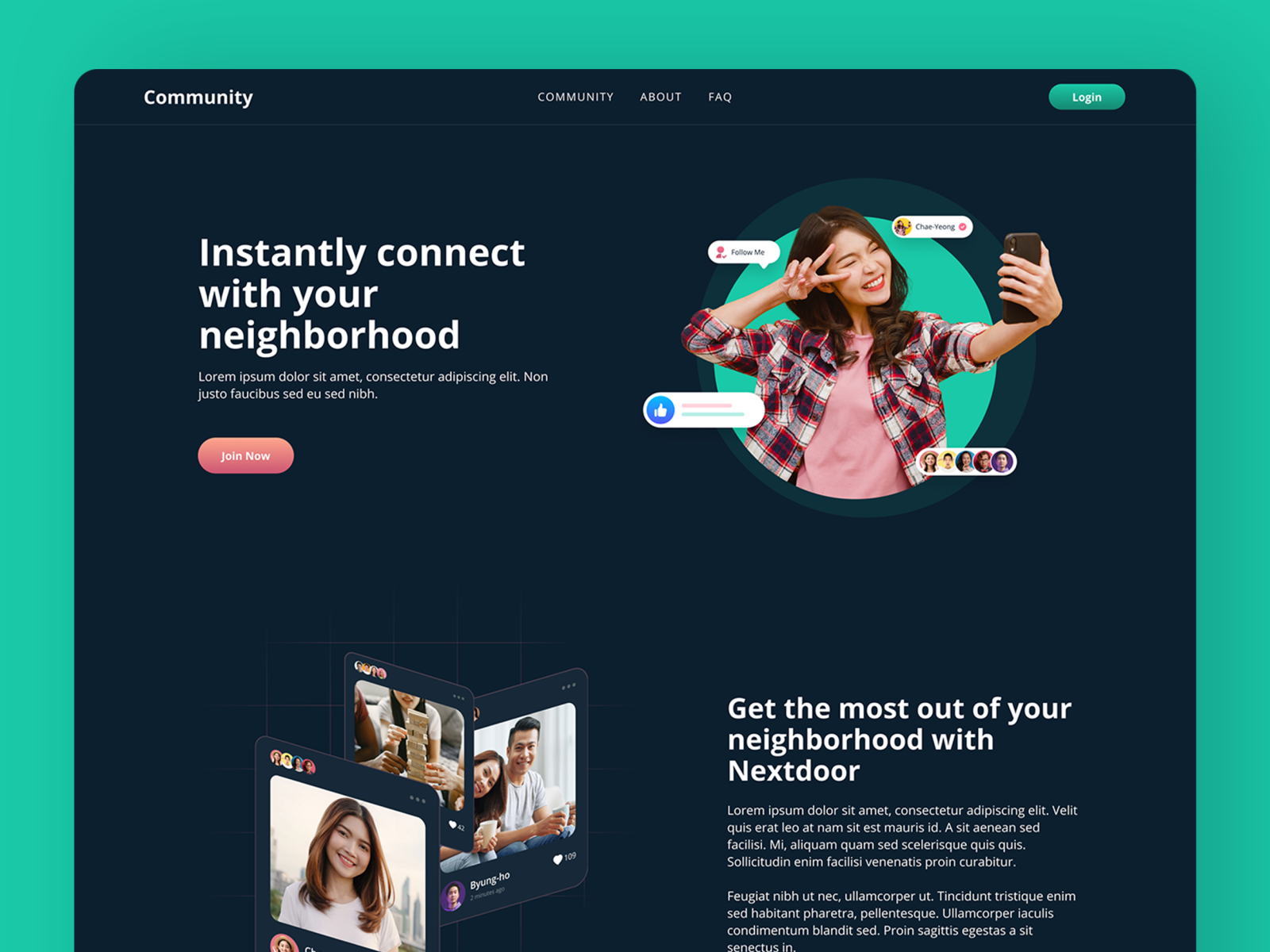 Community Home Page Design by Lissan Haider on Dribbble