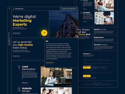 Digiventure Home Page Design banner banner design branding design illustration logo ui ui design web design website