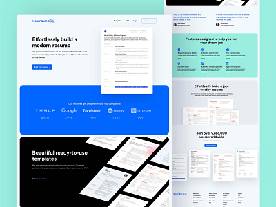 Resumaker Home Page Design banner banner design branding design illustration logo ui ui design web design website