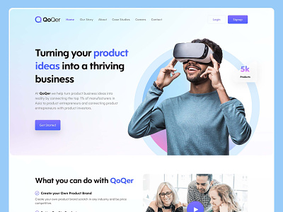 QoQer Home Page Design banner banner design branding design illustration logo ui ui design web design website