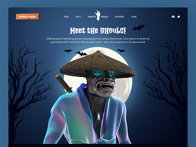 Ghasty Ghouls Home Page Design banner banner design branding design illustration logo ui ui design web design website
