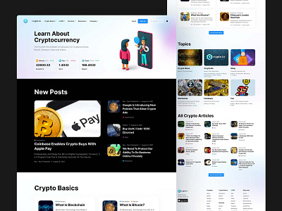 Crypto Blog Home Page Design