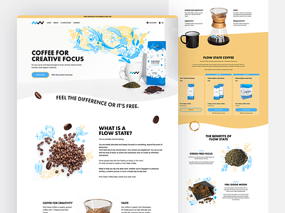 Coffee Landing Page for Creative banner banner design branding design illustration logo ui ui design web design website