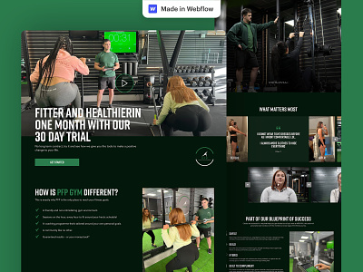 Webflow Design for Gym Trainer banner banner design branding design gym illustration logo trainer ui ui design web design web development webflow webflow design website