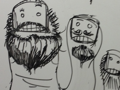 The Toebeards Small beards illustration toes white board