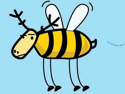 ELKB beats bee doodle elasticsearch elk illustration kibana logstash