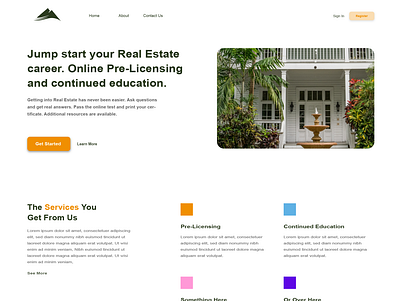 Dark Green Orange Modern Web Design | Real Estate art branding call to action dark green design header landing page orange real estate sections template web design web site