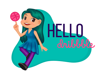 Hello Dribbble art digital digital 2d dribbble hello illustration