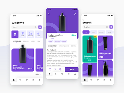 Unisex Cosmetic Store App app beauty cosmetic e commerce store ui ui design unisex