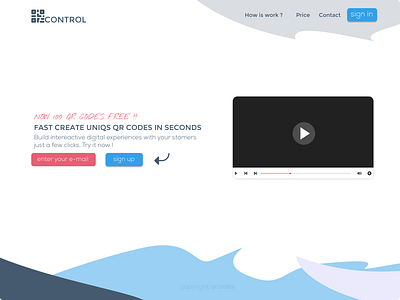 QR Code control system homepage design first design ui web design