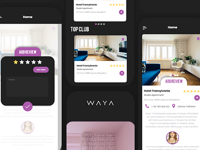 WAYA App UI/UX Design branding design ui ux