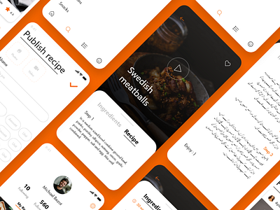 Urdu Recipe app Design design flat minimal typography ui ux vector