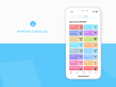 Mapping Ourselves - Mood Tracker analysis figmadesign moods selfcare tracking app ui ux