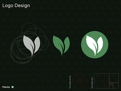Planto - Logo Design branding golden ratio logo design plant app plants ui ux