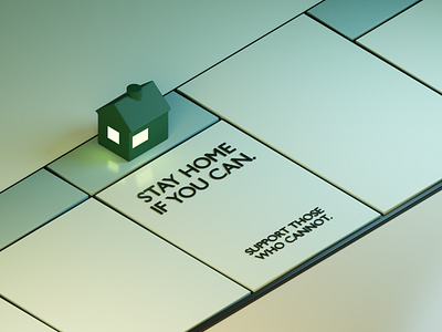 Bored Games alone blender board game game home house illustration isolation isometric lighting lonely modeling monopoly property safe safety self isolation social distance social distancing stay home