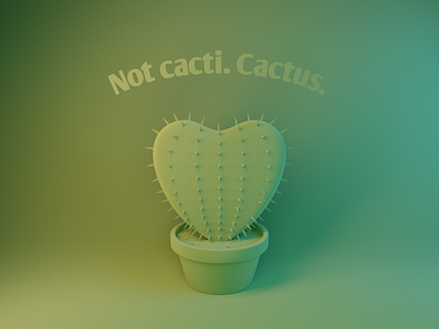 Cactus: Model Detail b3d blender cacti cactus clay render flora green illustration joke love mossy needles plant planted pot sharp spines succulent terracotta together