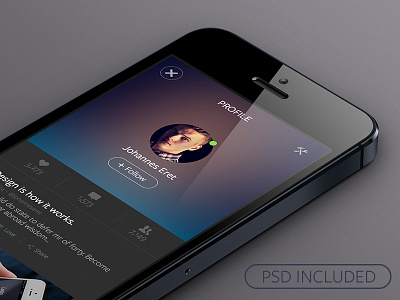 My first dribbble shot app dark helsinki profile psd ui