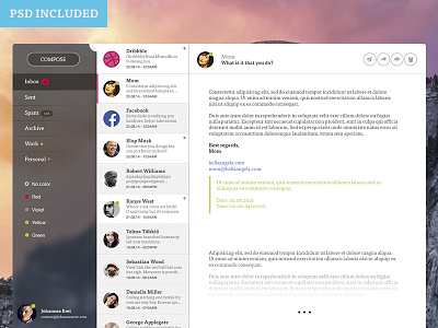 Mailer app app email helsinki psd ui yosemite
