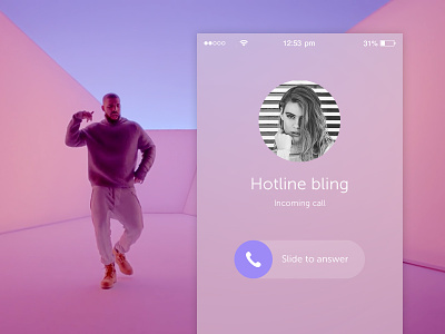 Day #25 - Hotline Bling app call drake finland helsinki hotline bling phone pink ui