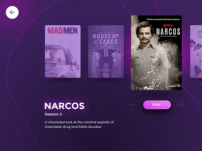 Day #51 - TV app 100daysofui app dailyui dark helsinki movies narcos tv ui