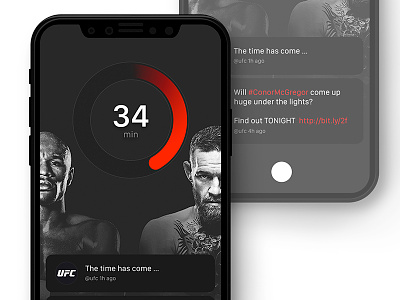 Day #92 - iPhone X Concept UI daily ui feed iphone x mockup timer tweets ufc