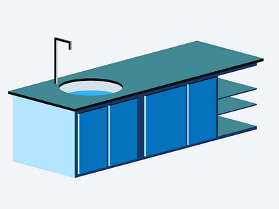 Kitchen Sink in 3d 3d affinity designer illustration isometric minimal