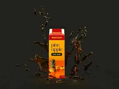 Pineapple 🍍 juice box concept graphic design juice minimalist packaging design