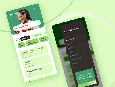 Interface Design for Amazin Careers interface minimal ui