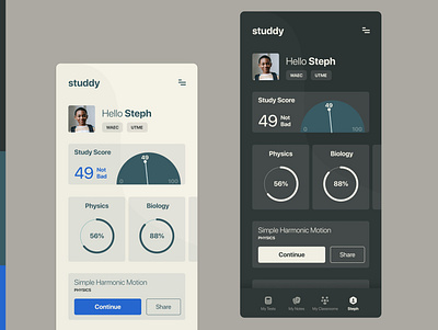 Home UI for Study app design minimalist ui
