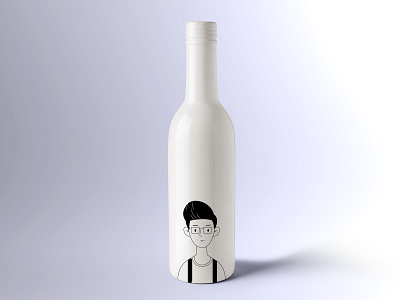 Character Illustration for Products- Ceramic Bottle
