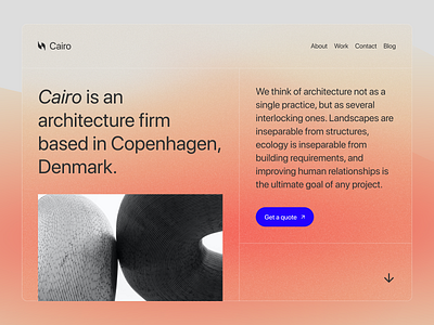 Architecture Firm Landing Page v2.0 abstract architecture branding clean design glasseffect glassmorphism gradient landingpage landingpagedesign meshgradient modern ui uidesign