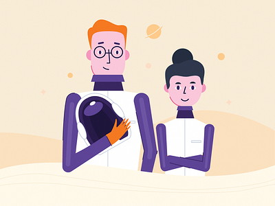 Concept for Family Space character concept exploration illustration man space ui ux woman