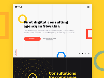 Bottle Digital agency clean consultant elements interface typography ui ux web webdesign