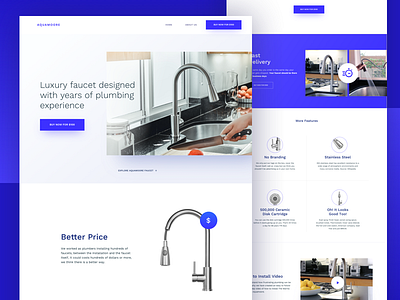 Aquamoore - Minimal Faucet blue brand clean faucet logo minimal simple water web website