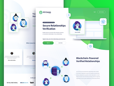 ID Codes Exploration blockchain branding crypto design green identity illustration landing page logo ui ux webdesig