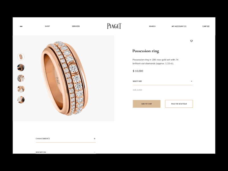 Piaget. Worldwide family brand of high-quality jewelry agency aniamtion animation brand branding design e comerce flat fonts hummaagency interaction design interactiondesign interfacedesign landing typography ui ux uxui vector webdesign