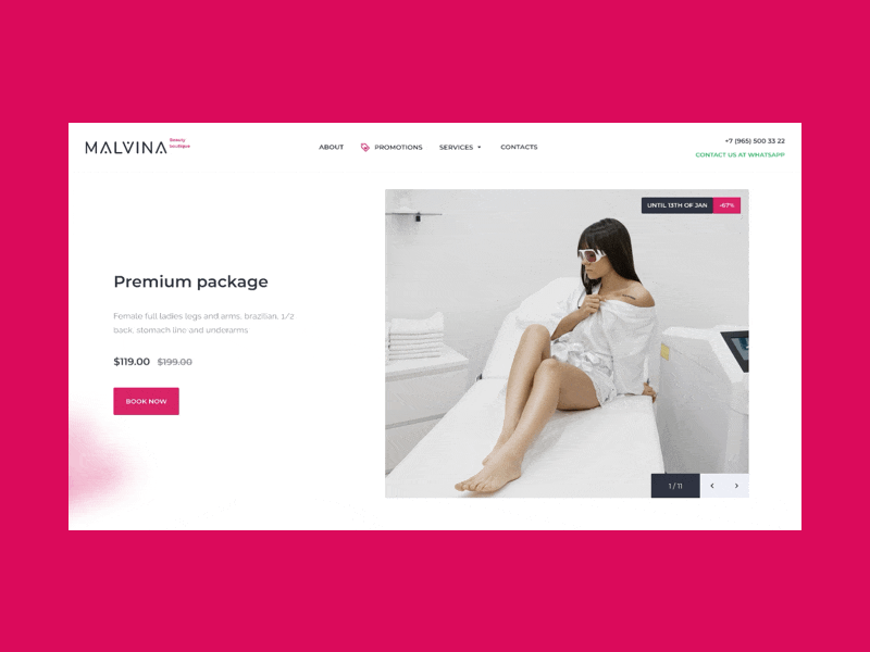 Malvina Beauty agency aniamtion animation brand branding design hummaagency interactiondesign interfacedesign landing minimal ui ux uxui vector web webdesign website