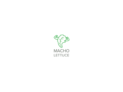 Macho Lettuce branding logo design green lettuce logo strong tasty white