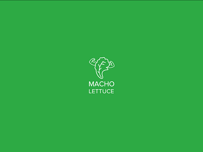 Macho Lettuce Green design green illustration lettuce logo strong