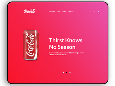 Cola Landing page branding coca cola design landing page pink red