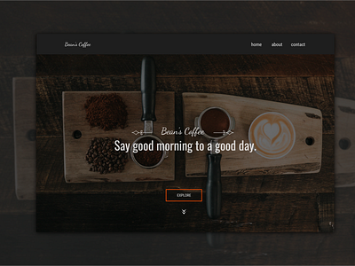 Bean's Coffee homepage branding coffee elegant homepage ui ux web design