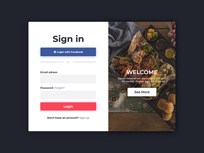 Catering login page dark version catering food login loginpage ui uidesigner uiinspiration ux uxdesigner webdesign webdesigner webdevelopment