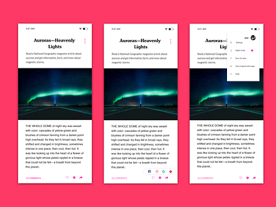 Articles concept app - Light version app branding daily ui challenge dailyui design mobile typography ui ux webdesign webdevelopment