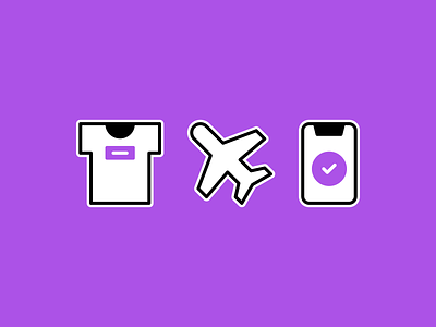 Purple icons clothes clothing color design icon icons illustration minimal minimalism minimalist minimalistic plane purple shirt smartphone vector