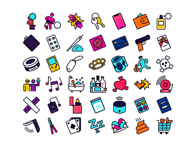 Crazy icons alcohol crazy danger design drugs fight fighting icon icons illustration line linear lines minimal minimalism minimalist minimalistic sex vector