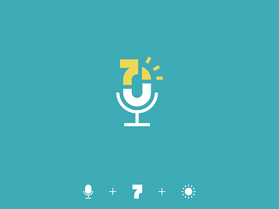 Advent podcast 7 advent branding design icon icons illustration logo microphone minimal minimalism minimalist minimalistic podcast seven sun vector