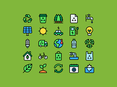 Ecology icons design eco ecology environment icon icons illustration line linear lines minimal minimalism minimalist minimalistic nature vector