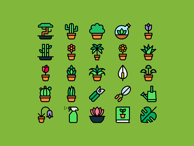 House plants icons