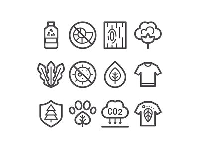 Ecologic icons design eco ecologic ecology fossil green icon icons illustration line lineal linear lines minimal minimalism minimalist plants vector