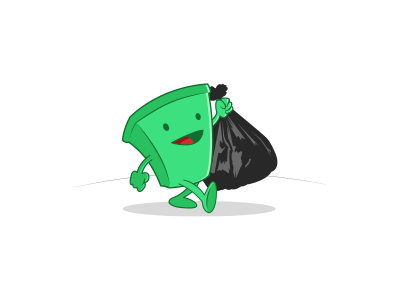 Taking out the trash can cute drawing garbage garbage can happy illustration trash trash can